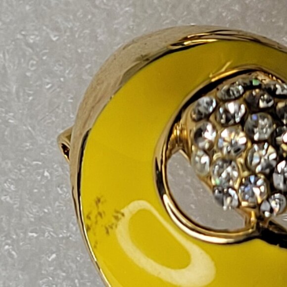 Yellow Enamelled Earrings Small Earrings - Picture 6 of 8